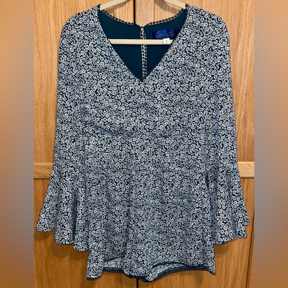 Blue Rain Navy Floral Jumpsuit